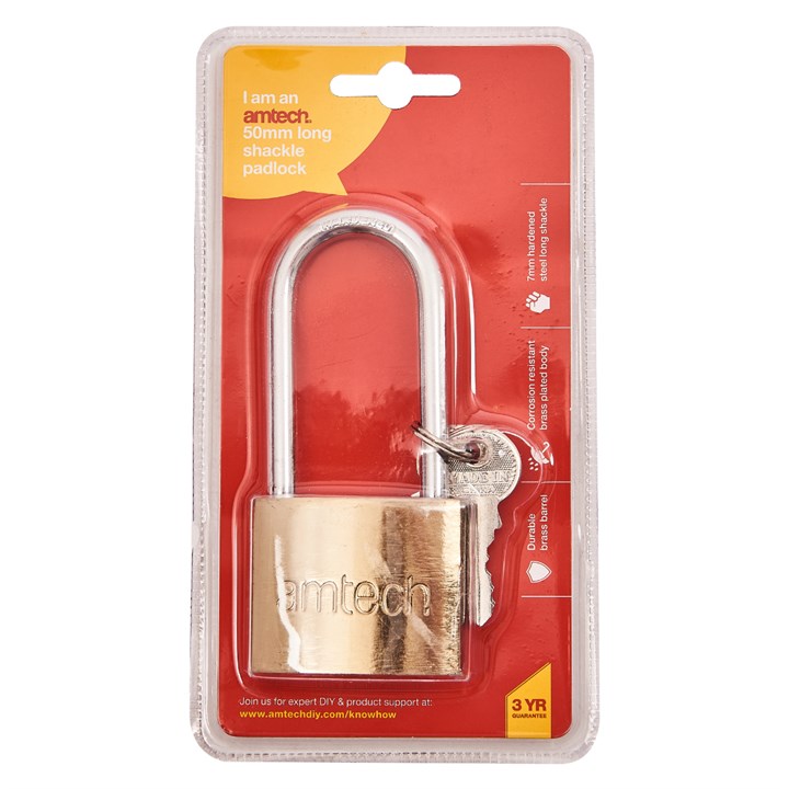 Amtech 50mm Long Shackle Padlock product image - image 2