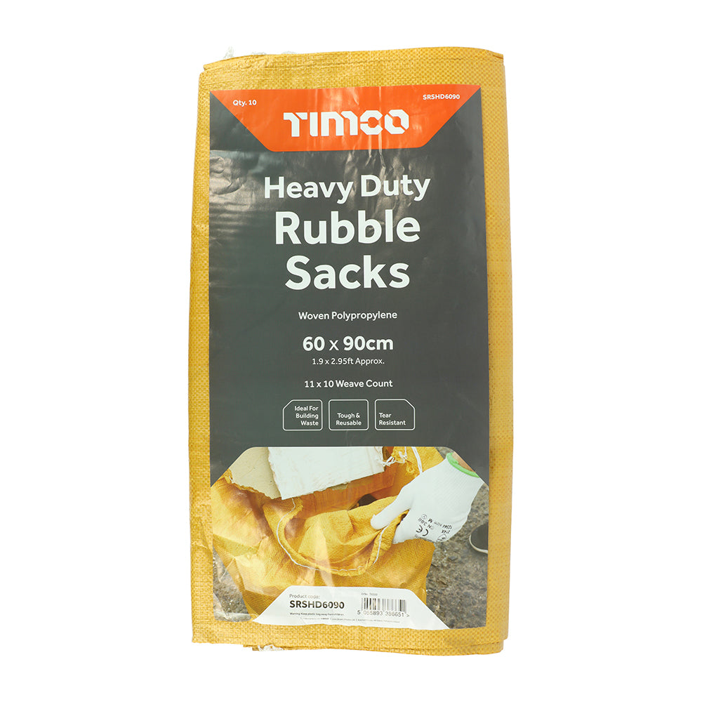 Rubble Sacks 60 x 90cm - 10 pack Heavy Duty
