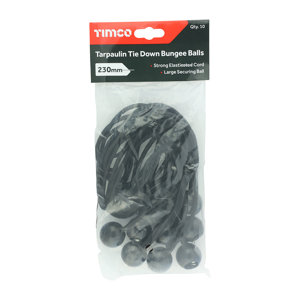 Tarpaulin Tie Down Bungee Balls - 230mm - 10 pack