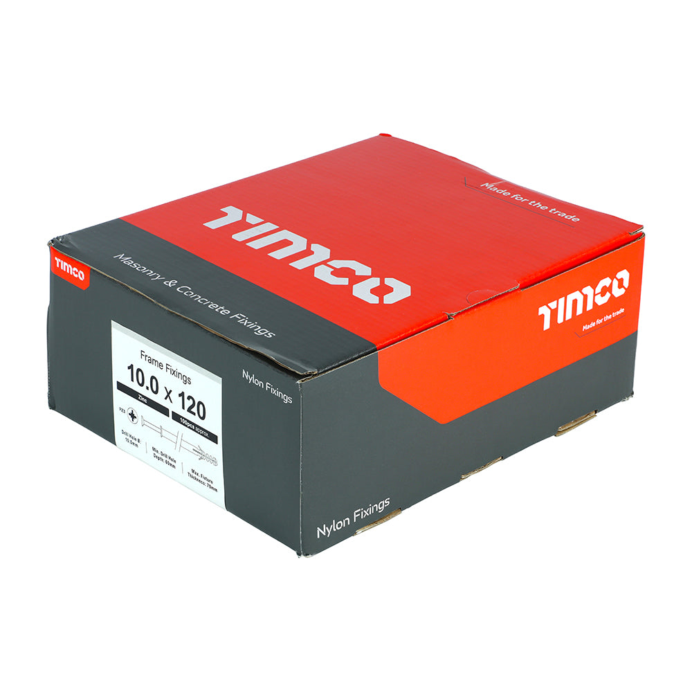Nylon Frame Fixing - BZP 10.0 x 120 - 100 pack