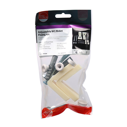 WC & Bidet Fixing Kit - Toilet WC Kit - 2 pack