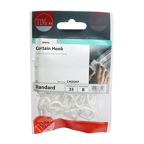 Curtain Hooks - White - 35 pack