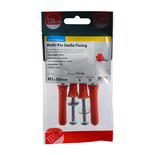 Stella Fixing Anchor TX PAN Red - M5 X 80mm