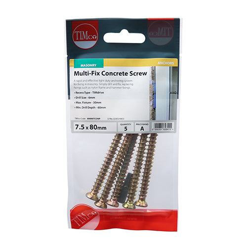 Multi-Fix Concrete Screw - ZYP 7.5 x 50 - 8 pack