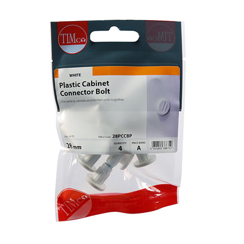 Cabinet Connector Bolts 28mm - 4 pack