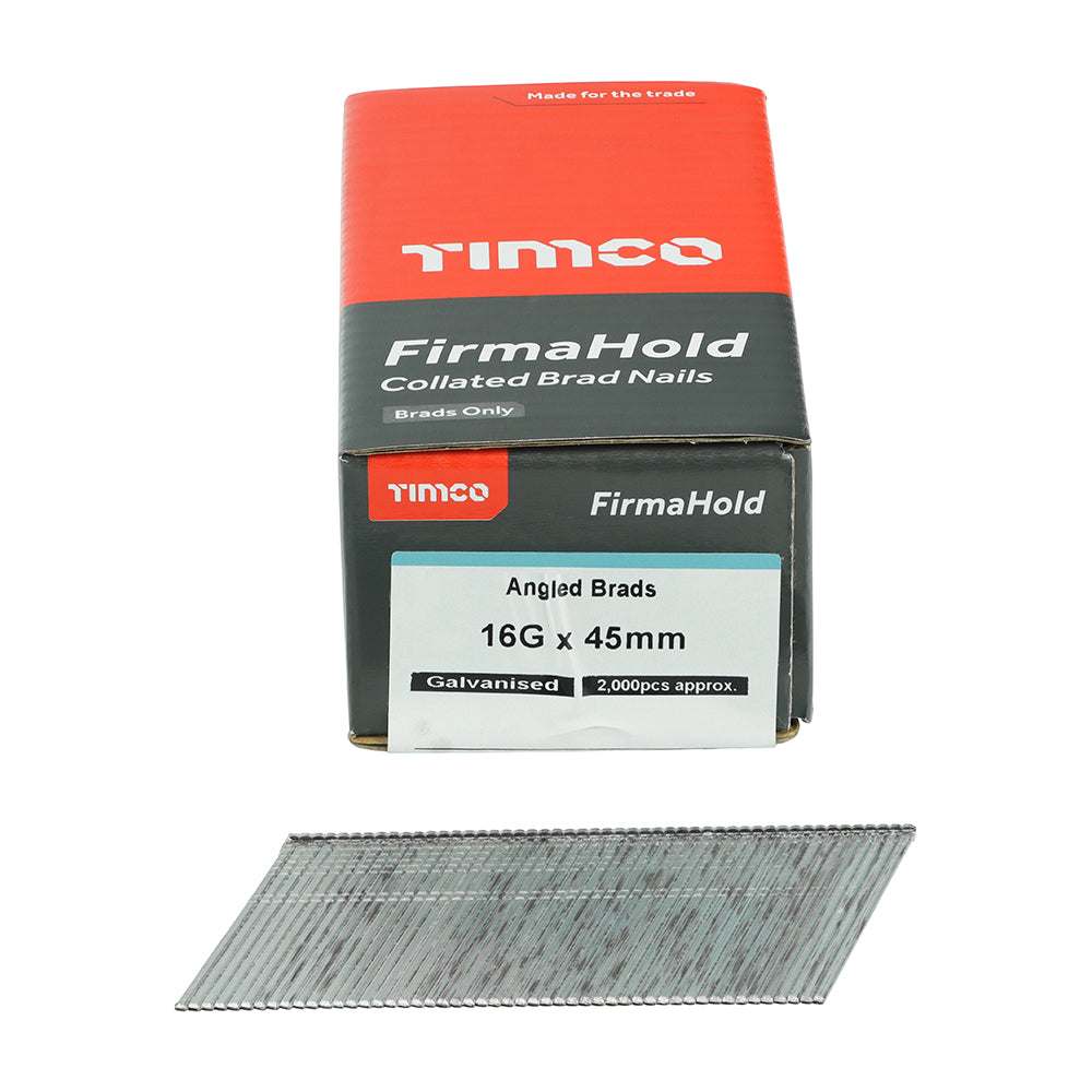 FirmaHold Collated Brad Nails - 16 Gauge - Angled - Galvanised  45mm   - 2000 pack