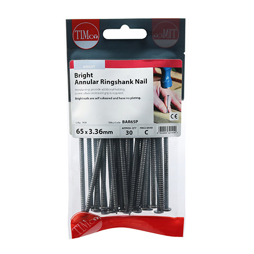 Annular Ringshank Nail -Bright - 65 x 3.35 - 30 pack