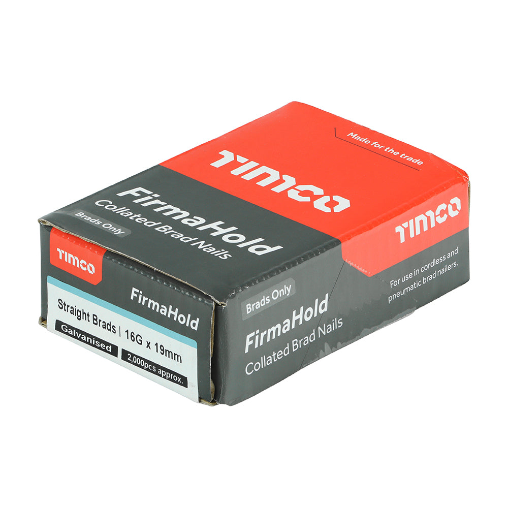 FirmaHold Collated Brad Nails - 16 Gauge - Straight - Galvanised  19mm    - 2000 pack