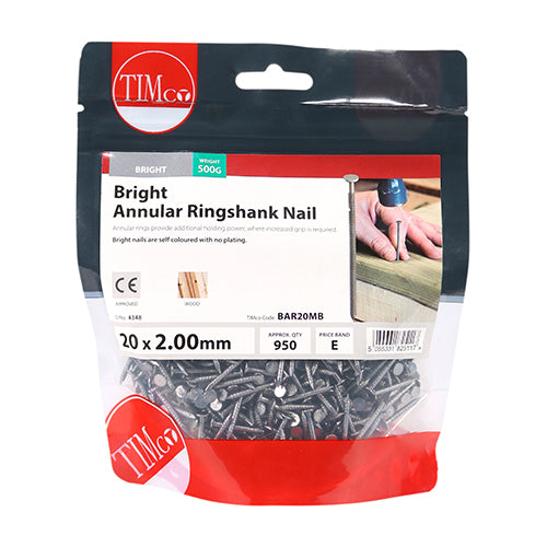 Annular Ringshank Nail -Bright - 20 x 2.00 - 0.5kg