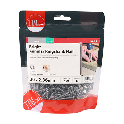 Annular Ringshank Nail -Bright - 30 x 2.36 - 0.5kg