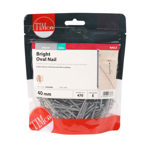 Oval Nail - Bright 40mm 0.5kg
