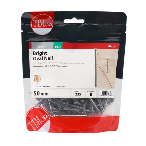 Oval Nail - Bright 50mm 0.5kg