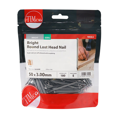 Round Lost Head Nail - Bright 50 x 3.00 - 0.5kg