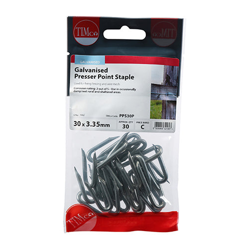 Presser Point Staple - Galvanised 30 x 3.35 - 30 pack