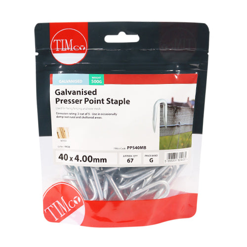 Presser Point Staple - Galvanised 40 x 4.00 - 0.5kg