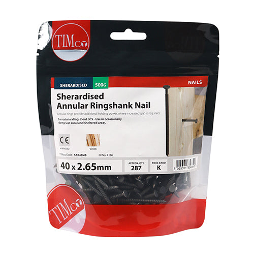 Annular Ringshank- Sherardised - 40 x 2.65 - 0.5kg