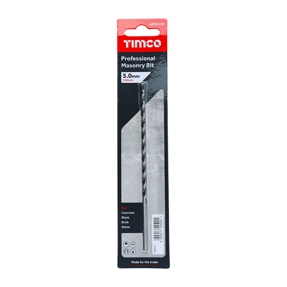 Professional Masonry Bit - 5.0 x 150