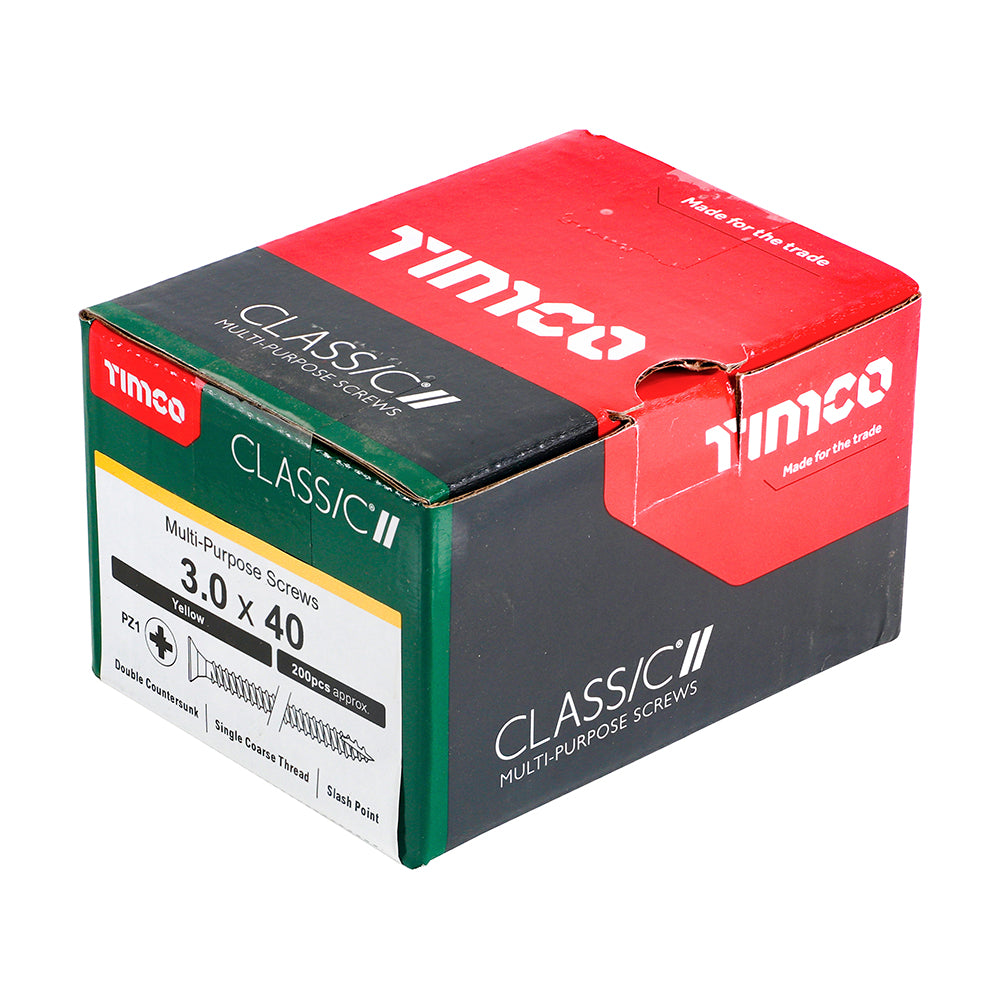 Classic Screw PZ1 Countersunk ZYP 3.0 x 40  - 200 pack