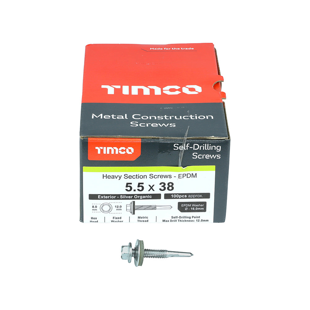 Self-drilling Hex Screw W16 - No5 Exterior - 5.5 x 38 - 100 pack