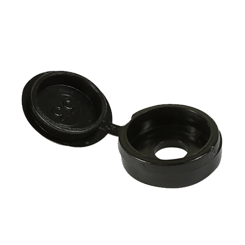 Hinged Screw Caps - Large - Black To fit 5.0 to 6.0 Screw - 50 pack