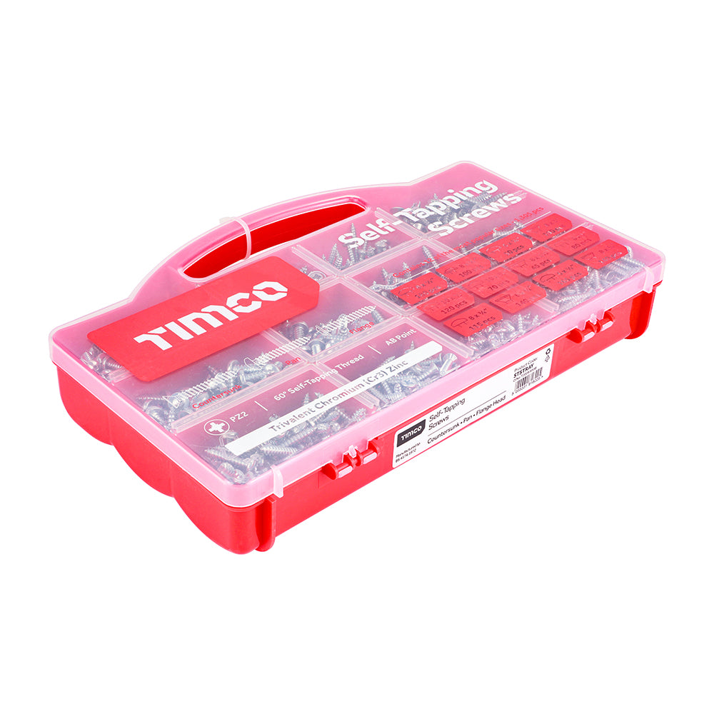 Self Tapping Screw Mixed Tray Zinc - 1305 pack