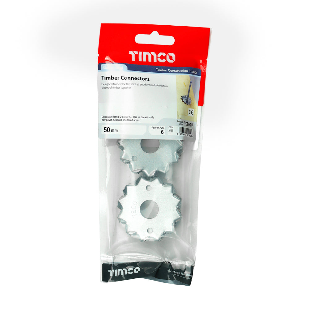 Double Timber Connector Galv 50mm / M12 - 6 pack